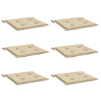 Vidaxl tuinstoelkussens 6 st 40x40x4 cm oxford stof beige