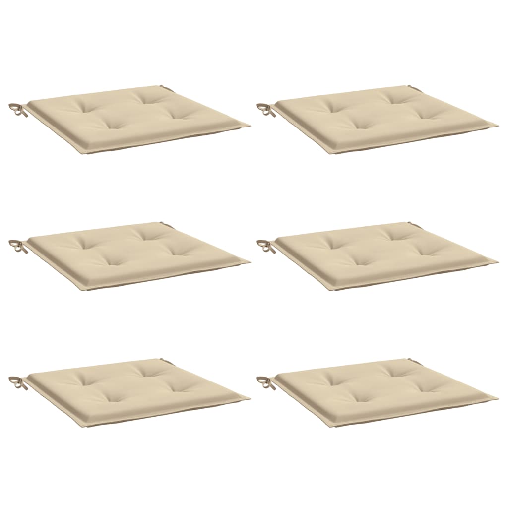 Vidaxl tuinstoelkussens 6 st 40x40x4 cm oxford stof beige