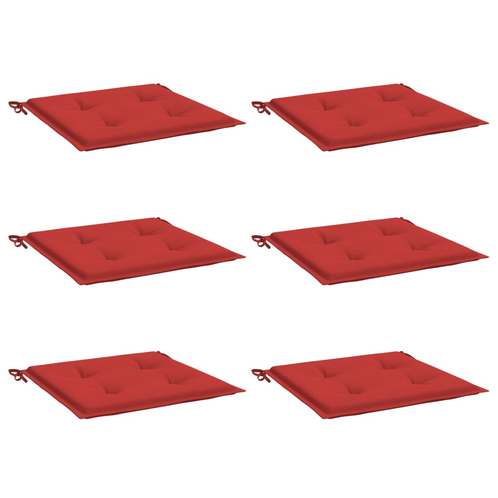 Vidaxl tuinstoelkussens 6 st 40x40x4 cm oxford stof rood