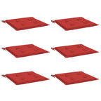 Vidaxl tuinstoelkussens 6 st 40x40x4 cm oxford stof rood