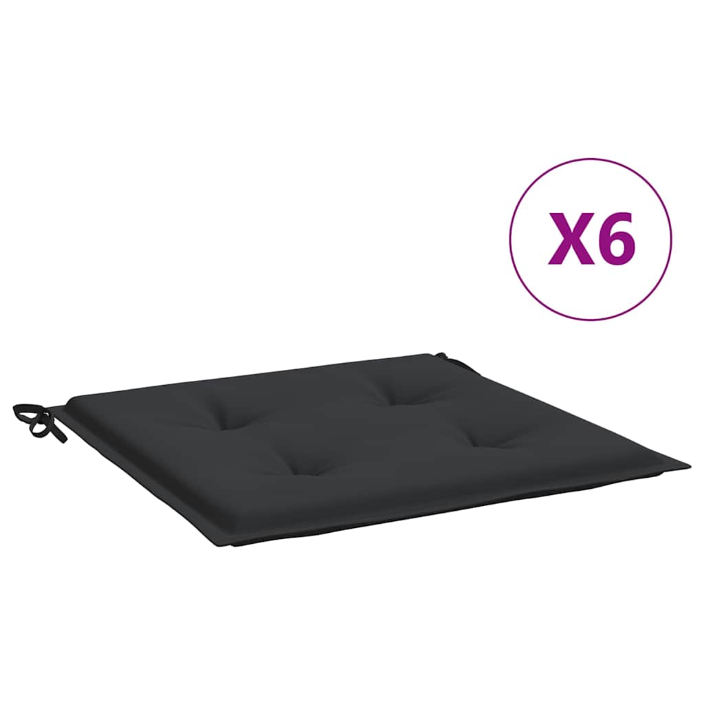 Vidaxl tuinstoelkussens 6 st 40x40x4 cm oxford stof zwart