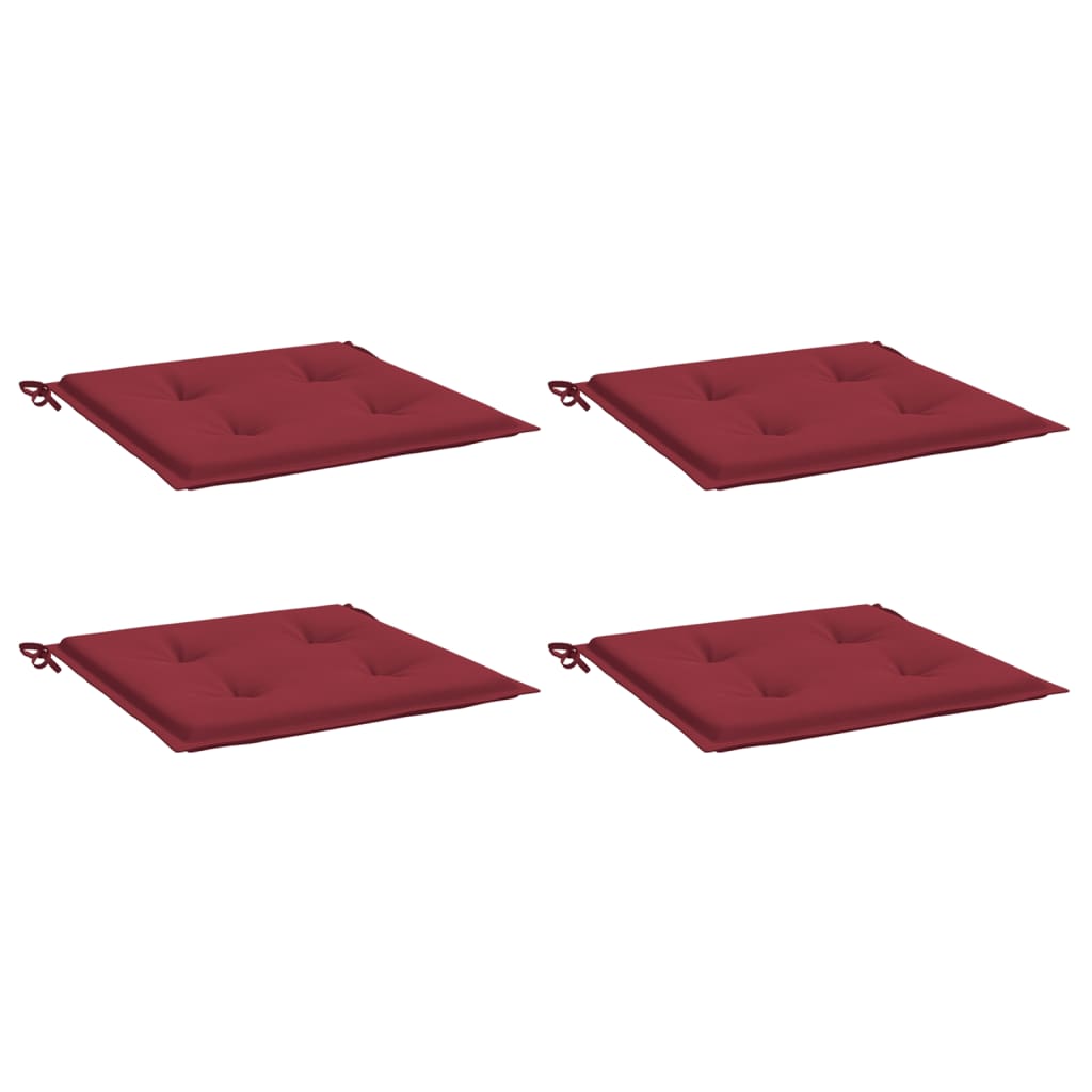 Vidaxl tuinstoelkussens 4 st 40x40x4 cm oxford stof wijnrood