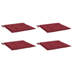 Vidaxl tuinstoelkussens 4 st 40x40x4 cm oxford stof wijnrood