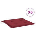 Vidaxl tuinstoelkussens 6 st 40x40x4 cm oxford stof wijnrood