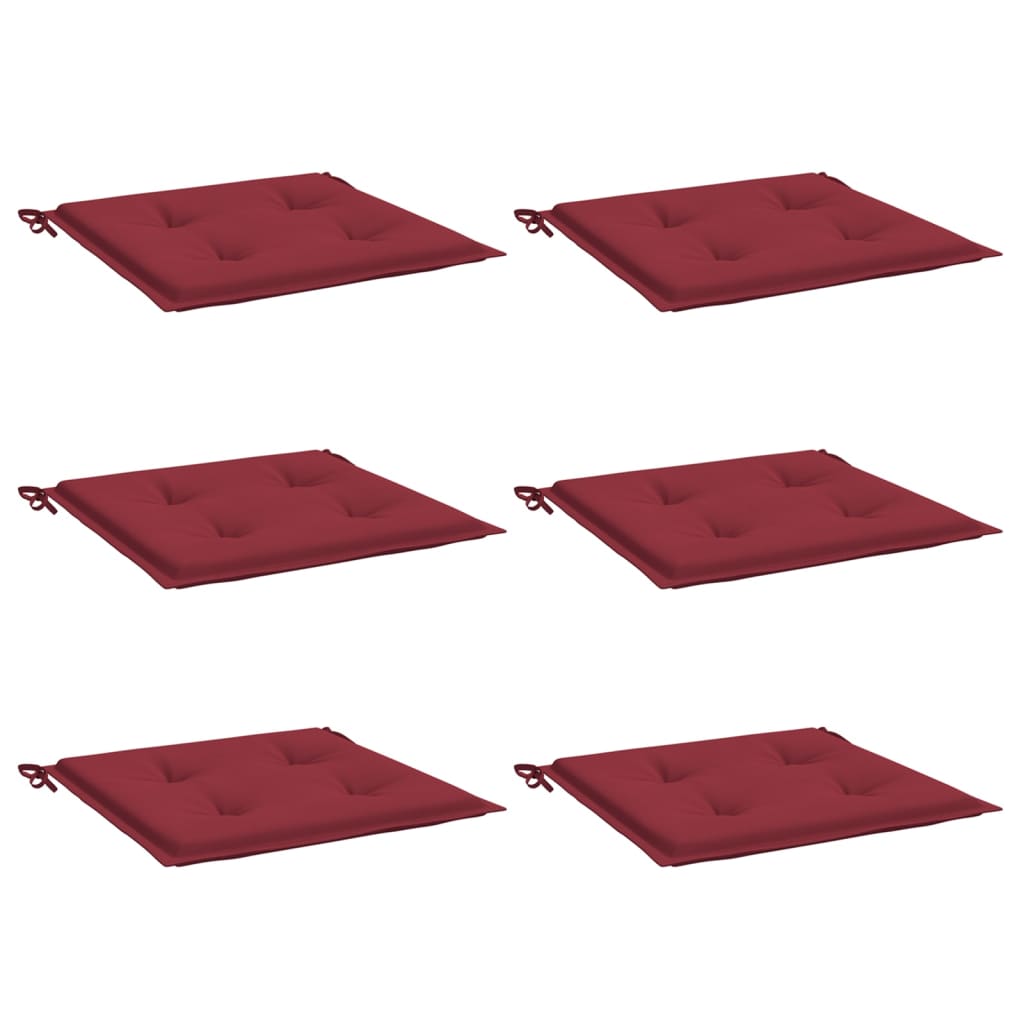 Vidaxl tuinstoelkussens 6 st 40x40x4 cm oxford stof wijnrood