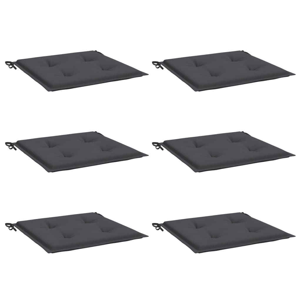 Vidaxl tuinstoelkussens 6 st 50x50x4 cm oxford stof antracietkleurig