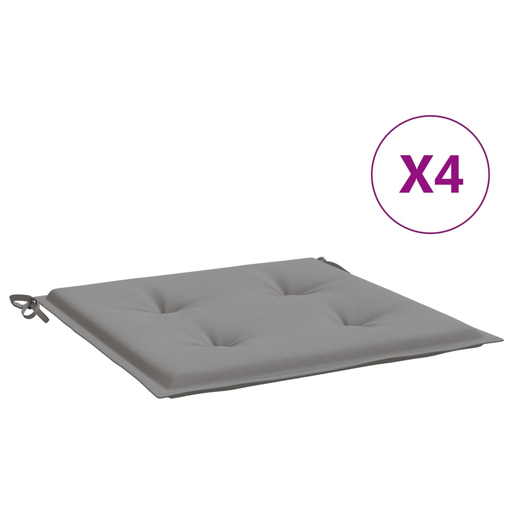 Vidaxl tuinstoelkussens 4 st 50x50x4 cm oxford stof grijs