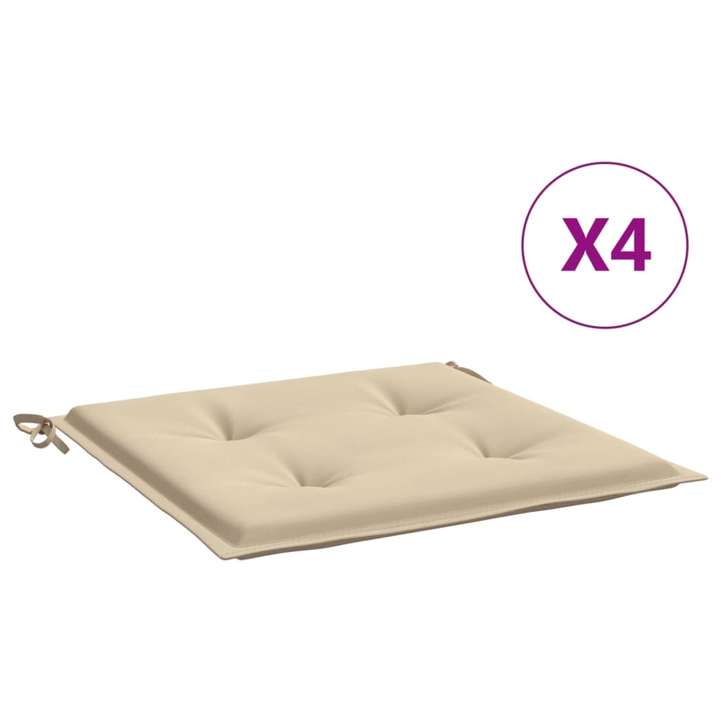Vidaxl tuinstoelkussens 4 st 50x50x4 cm oxford stof beige