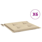 Vidaxl tuinstoelkussens 6 st 50x50x4 cm oxford stof beige