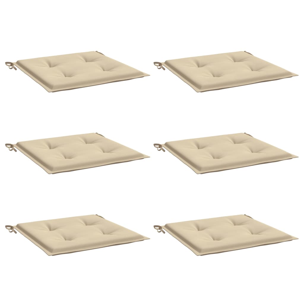 Vidaxl tuinstoelkussens 6 st 50x50x4 cm oxford stof beige