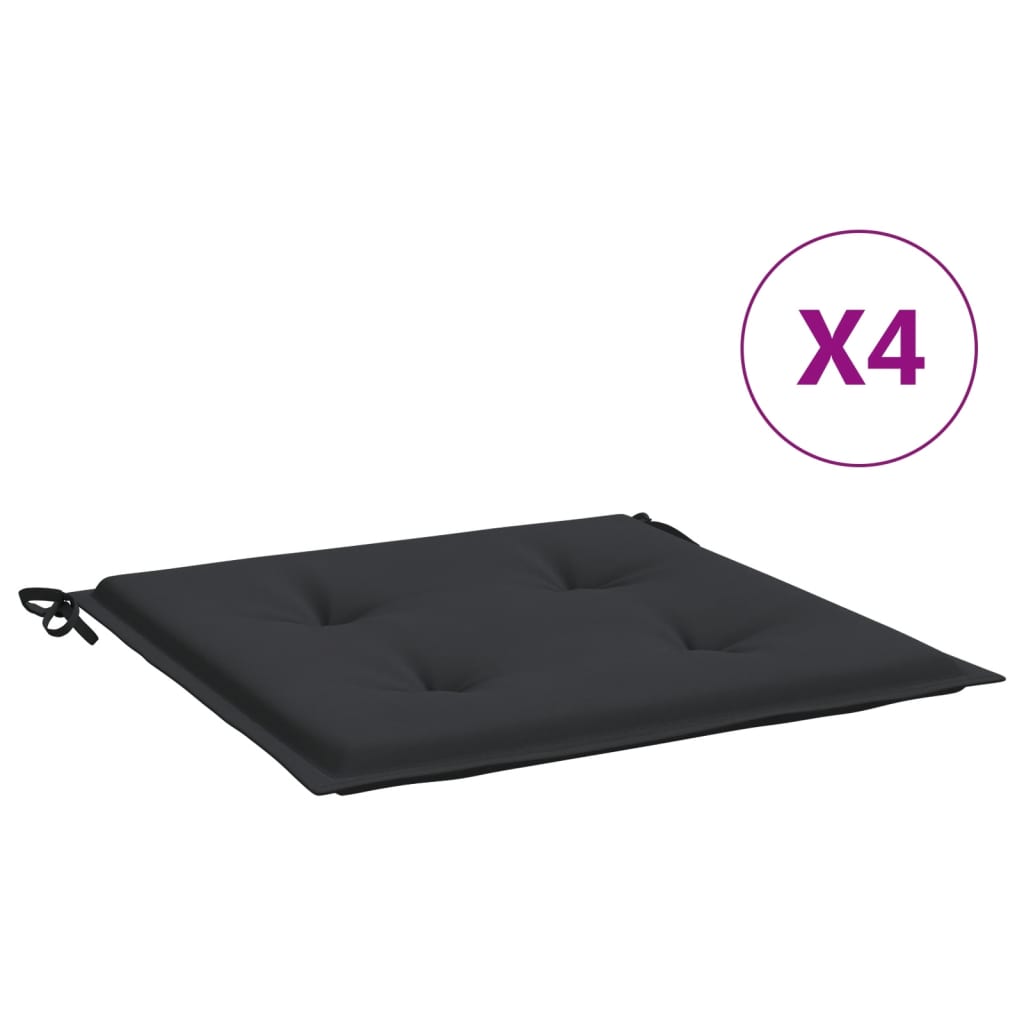 Vidaxl tuinstoelkussens 4 st 50x50x4 cm oxford stof zwart