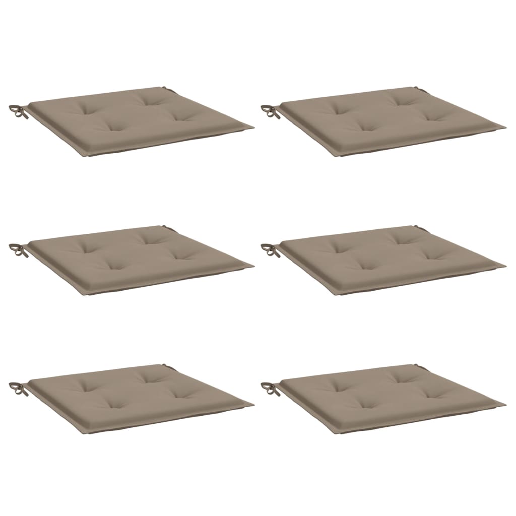Vidaxl tuinstoelkussens 6 st 50x50x4 cm oxford stof taupe