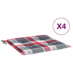 Vidaxl tuinstoelkussens 4 st 50x50x4 cm oxford stof ruitpatroon rood