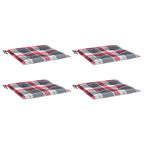 Vidaxl tuinstoelkussens 4 st 50x50x4 cm oxford stof ruitpatroon rood