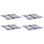 Vidaxl tuinstoelkussens 4 st 50x50x4 cm oxford stof ruitpatroon grijs