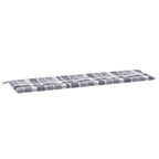 Vidaxl tuinbankkussen 180x50x4 cm oxford stof ruitpatroon grijs