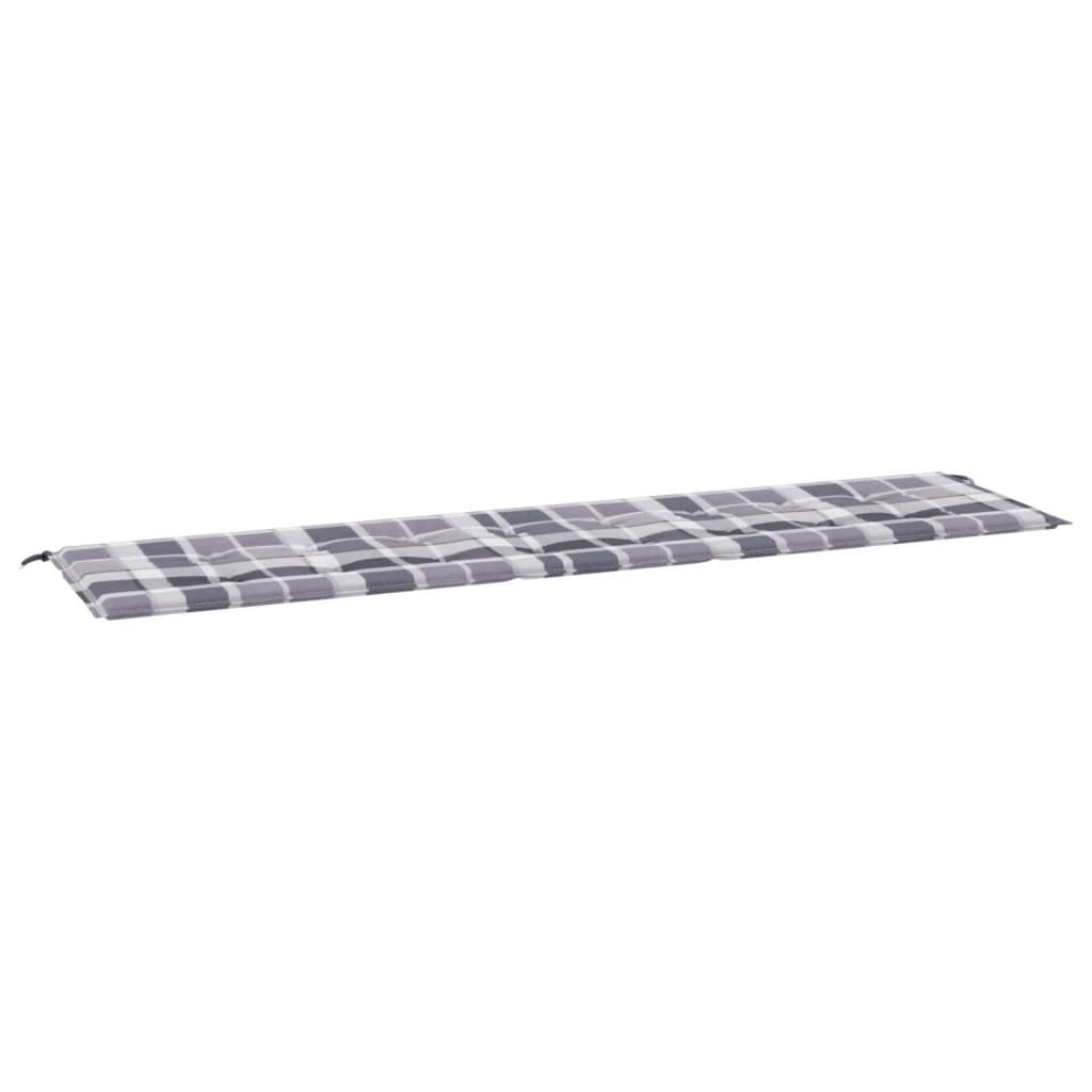 Vidaxl tuinbankkussen 200x50x4 cm oxford stof ruitpatroon grijs