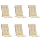 Vidaxl tuinstoelkussens hoge 6 st hoge rug 120x50x3 cm stof beige