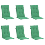 Vidaxl tuinstoelkussens 6 st hoge rug 120x50x3 cm stof groen