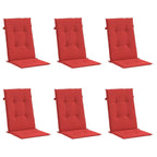 Vidaxl tuinstoelkussens 6 st hoge rug 120x50x3 cm stof rood