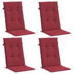 Vidaxl tuinstoelkussens 4 st hoge rug 120x50x3 cm stof wijnrood