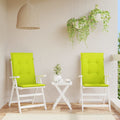 Vidaxl tuinstoelkussens 2 st hoge rug 120x50x3 cm stof heldergroen