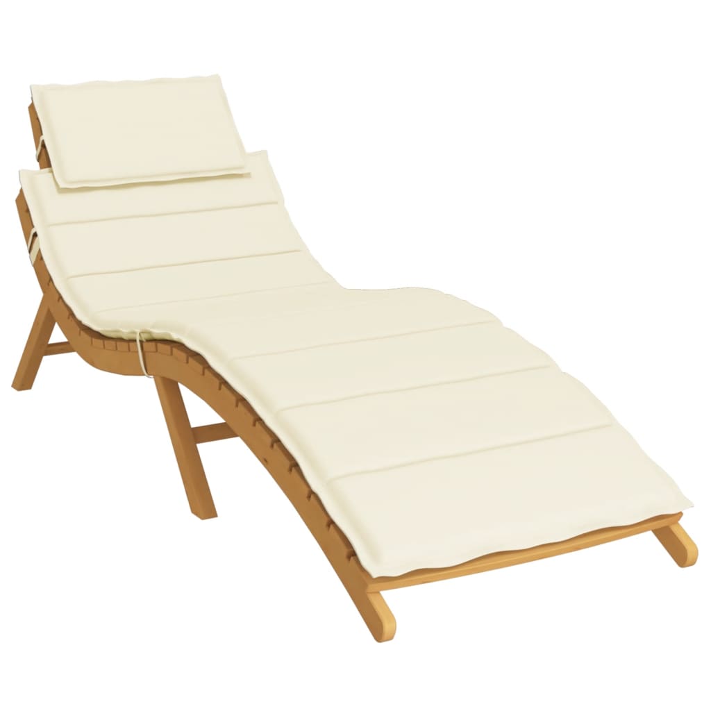 Vidaxl ligbedkussen 186x58x4 cm oxford stof crèmekleurig