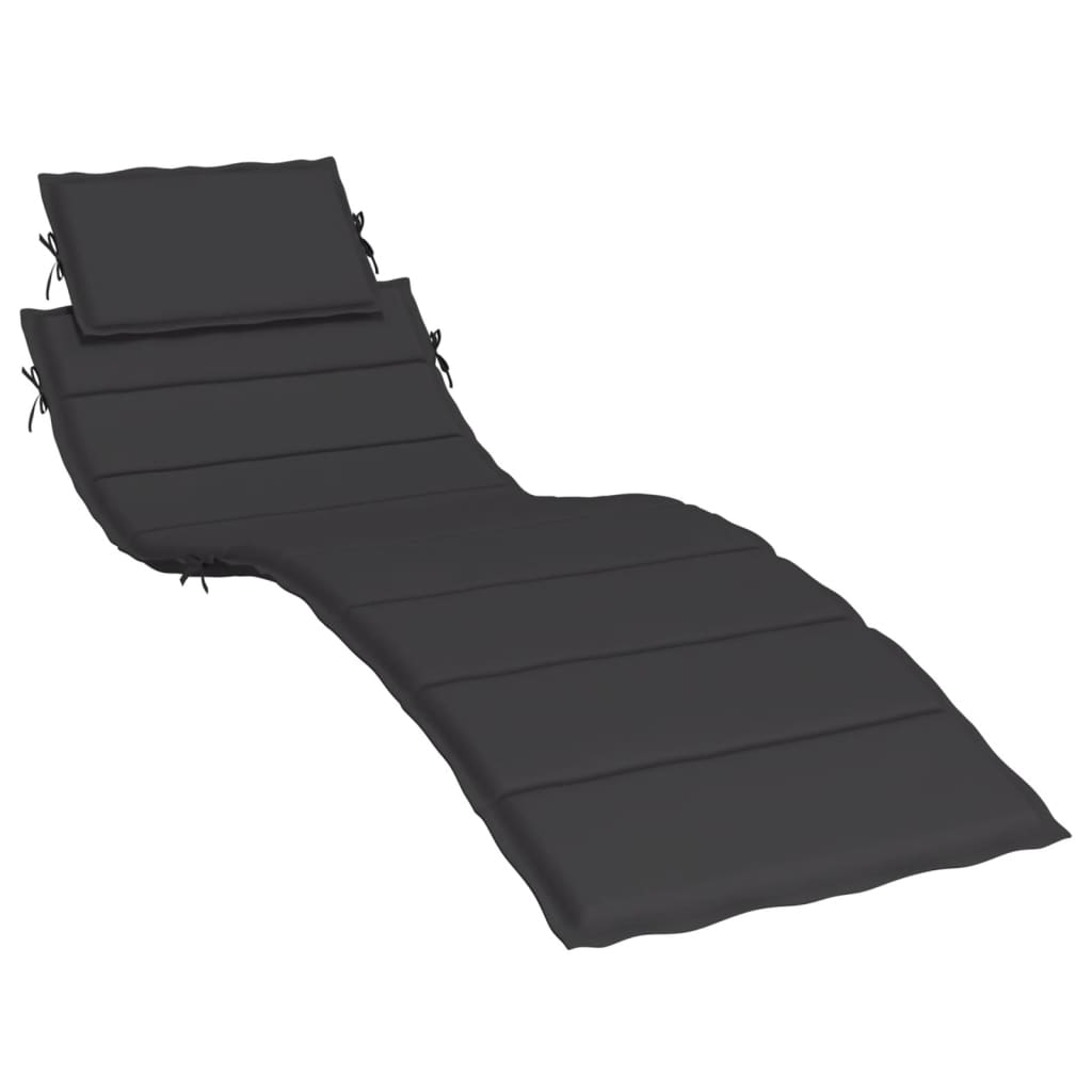 Vidaxl ligbedkussen 186x58x4 cm oxford stof zwart