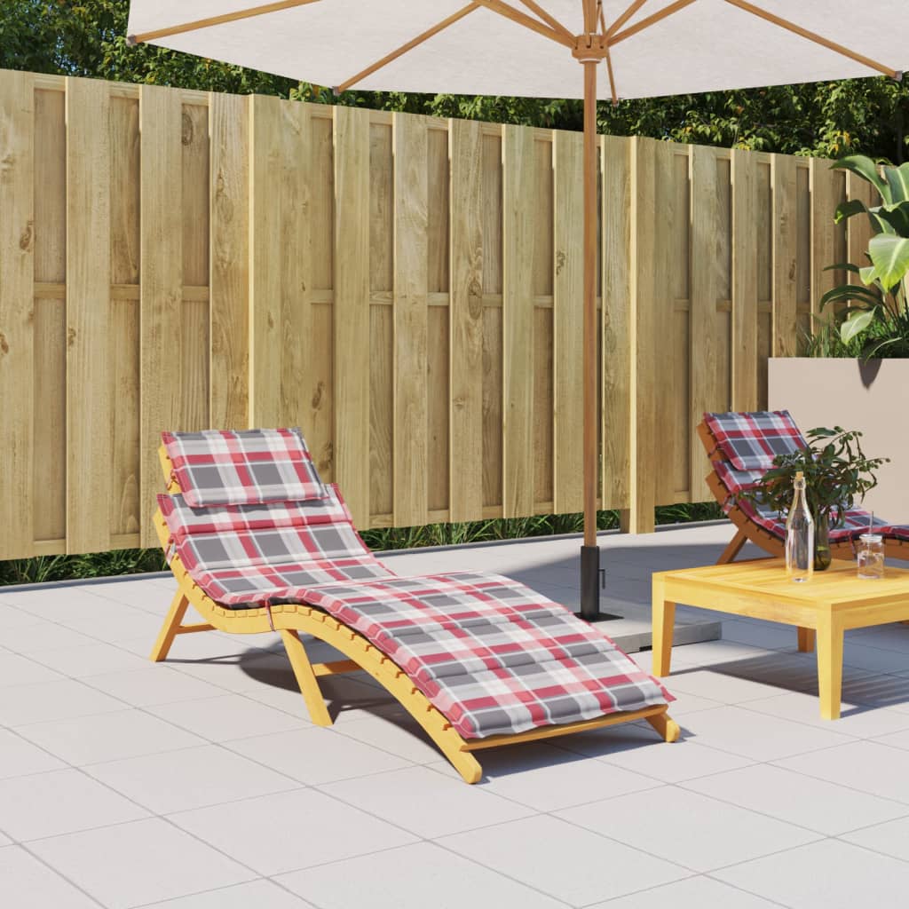 Vidaxl ligbedkussen 186x58x4 cm oxford stof ruitpatroon rood