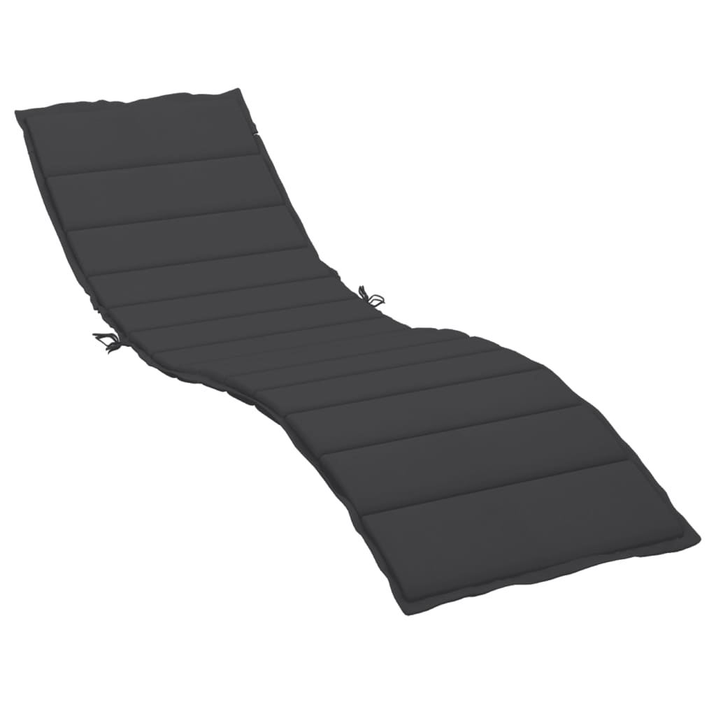 Vidaxl ligbedkussen 200x70x3 cm oxford stof zwart