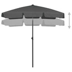 Vidaxl strandparasol 180x120 cm antracietkleurig