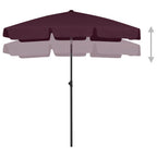 Vidaxl strandparasol 180x120 cm bordeauxrood