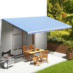Vidaxl vervangingsdoek voor luifel 6x3,5 m blauw en wit