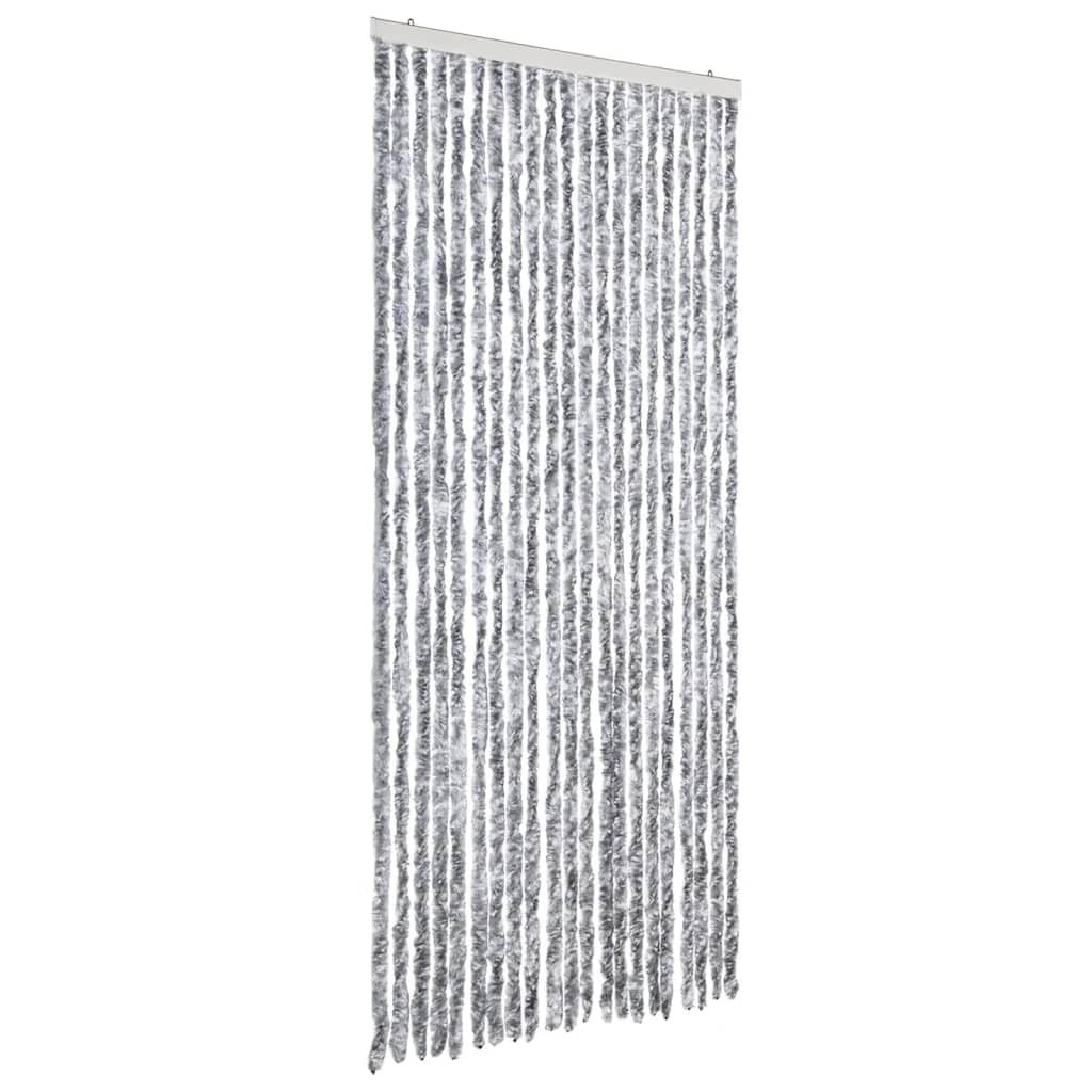Vidaxl vliegengordijn 90x200 cm chenille wit en grijs