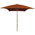 Vidaxl parasol met houten paal 200x300 cm terracottakleurig