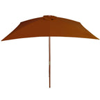 Vidaxl parasol met houten paal 200x300 cm terracottakleurig