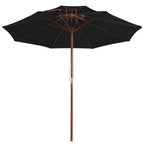 Vidaxl parasol dubbeldekker met houten paal 270 cm zwart