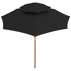 Vidaxl parasol dubbeldekker met houten paal 270 cm zwart
