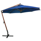 Vidaxl zweefparasol met paal 3,5x2,9 m massief vurenhout azuurblauw