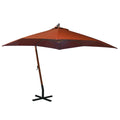 Vidaxl zweefparasol met paal 3x3 m massief vurenhout terracottakleurig