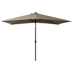 Vidaxl parasol met led's en stalen paal 2x3 m taupe