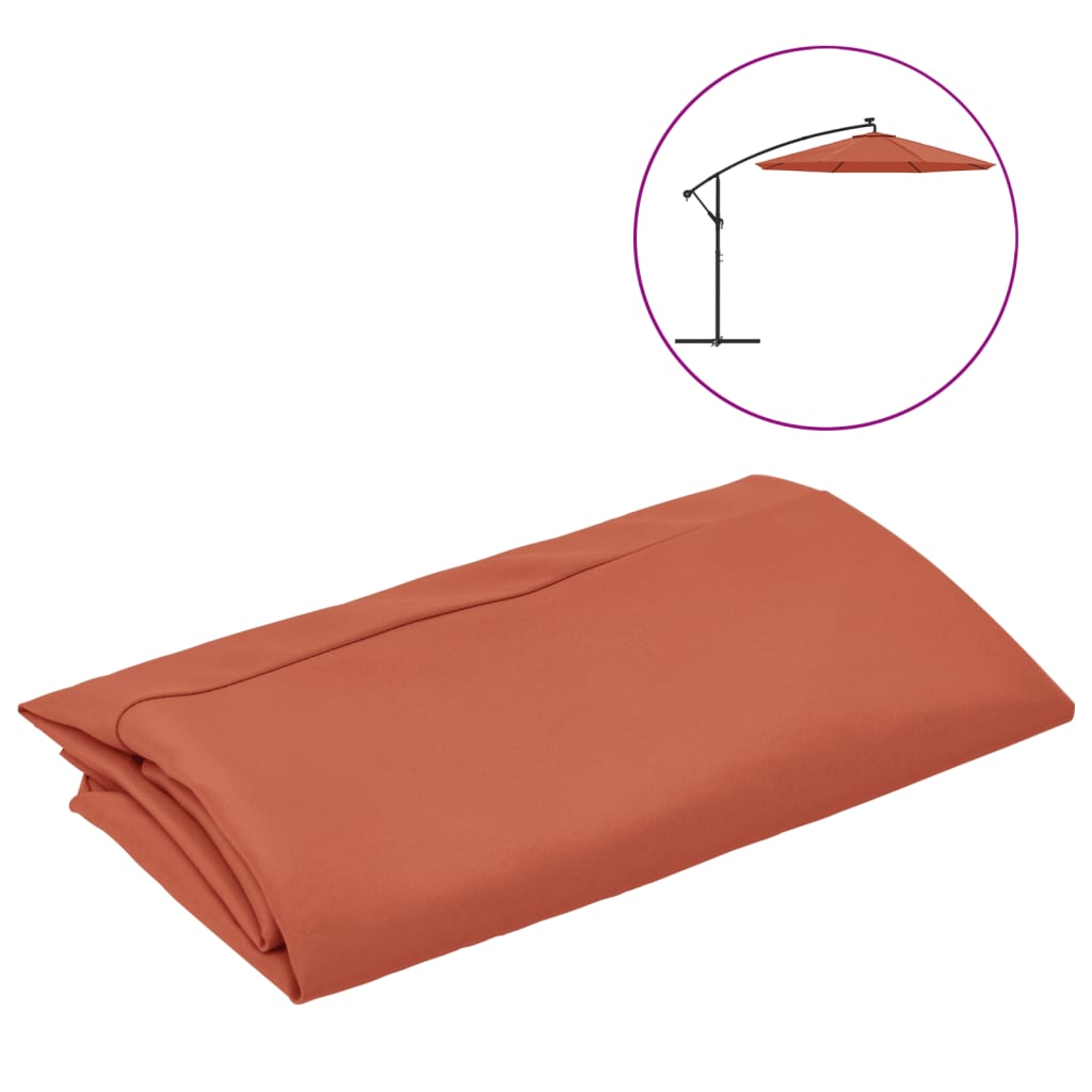 Vidaxl vervangingsdoek voor zweefparasol 350 cm terracottakleurig