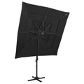 Vidaxl parasol 4-laags met aluminium paal 250x250 cm zwart