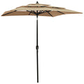 VidaXL Parasol 3-laags met aluminium paal 2x2 m taupe