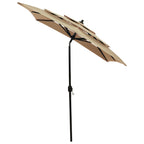 VidaXL Parasol 3-laags met aluminium paal 2x2 m taupe