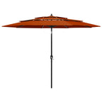 VidaXL Parasol 3-laags met aluminium paal 3 m terracottakleurig