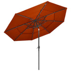 VidaXL Parasol 3-laags met aluminium paal 3 m terracottakleurig