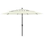 Vidaxl parasol 3-laags met aluminium paal 3,5 m zandkleurig