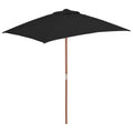 Vidaxl parasol met houten paal 150x200 cm zwart