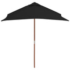 Vidaxl parasol met houten paal 150x200 cm zwart